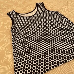 NWOT Lands’ End tank top, 100% cotton, black/white, M